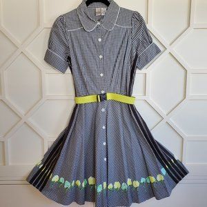 Miss Match Dept. Midi dress with country flare;  short sleeves; Size M